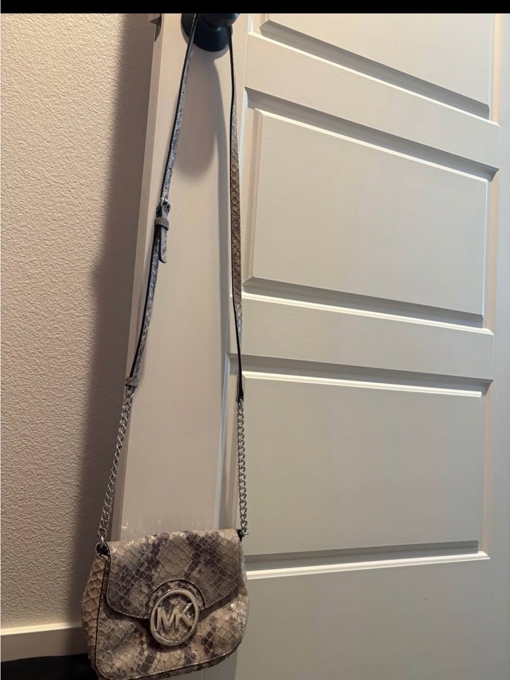 Michael Kors Snake-Print Crossbody in Neutral Tones